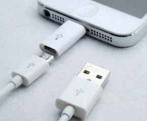 Micro USB адаптер към Apple iPhone 5 / Apple iPhone 5S / Apple iPhone 5c / Apple iPhone 6 4.7 / Apple iPhone 6 Plus 5.5 / Apple iPod touch 5 / Apple iPhone 5c / Apple iPod nano 7
